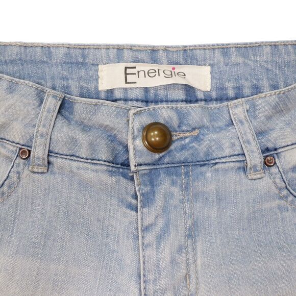 Energie Shorts Size 5 Juniors Distressed Cuffed Splatter Stretch Measures W28 - Picture 3 of 7